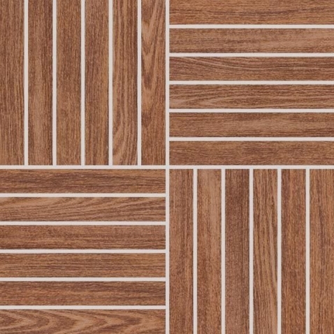 Hnědá matná dlažba Wood mozaika set 30x30