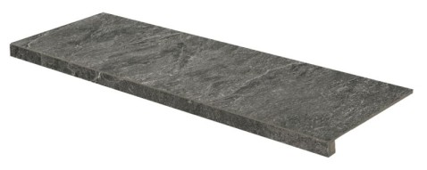RAKO CORE schodová tvarovka DCFVD875 night 120x30 černá v designu štípané břidlice