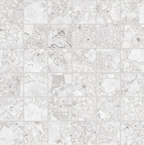 RAKO RAVE mozaika DDM05899 rice 5x5 bílošedá v designu kamene s přírodními oblázky