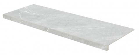 RAKO TOUCH schodová tvarovka DCFVD903 Dust 120x30 šedá v designu mramoru