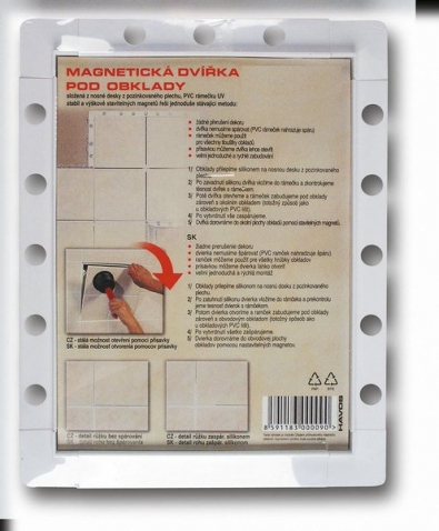 Koupelnová magnetická dvířka pod obklad 20x25 cm